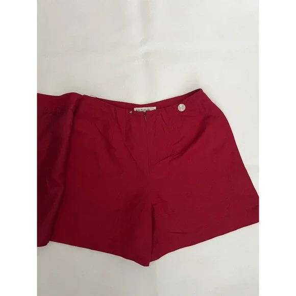Ann Taylor Vintage Red Mini Skort Size 8 Linen Blend Feminine Vacation Preppy - Picture 6 of 12